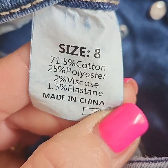 Amazon Straight Jeans, High Waist, Zip & Double Button, Dark Wash, Rough Hem, 8 - Picture 11 of 12